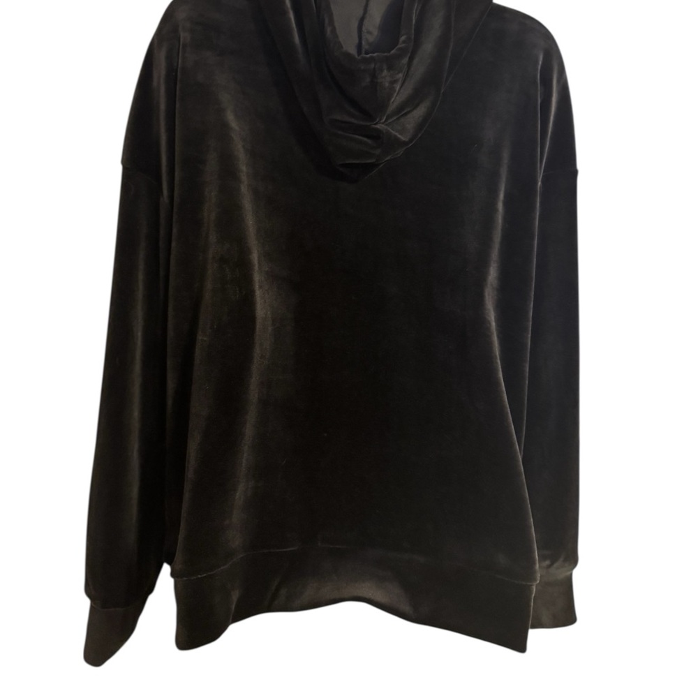 NWT GreenTea Midnight Black Velour Hoodie MEDIUM #7 - Picture 7 of 12